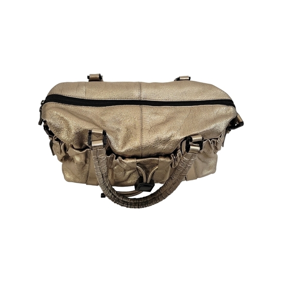 Burberry Farrar Metallic Gold Leather Large Drawstring Shoulder Bag - Picture 7 of 15